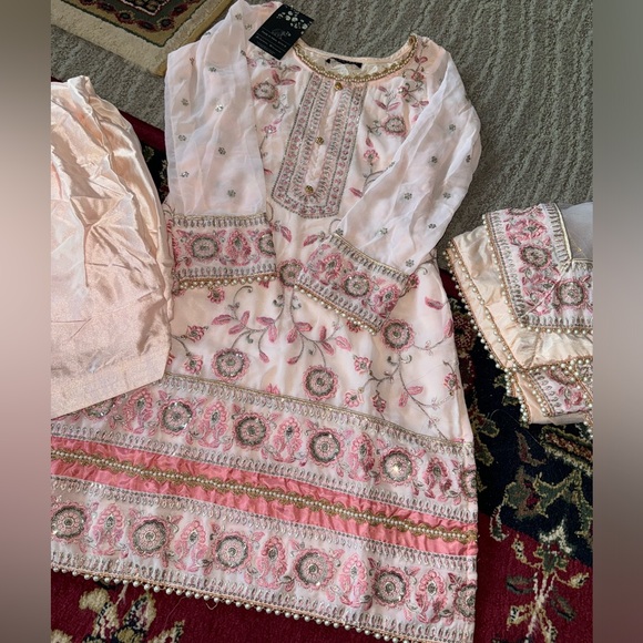 Women’s brand new Indian Punjabi suit outfit size extra small light pink stylish - Picture 4 of 6